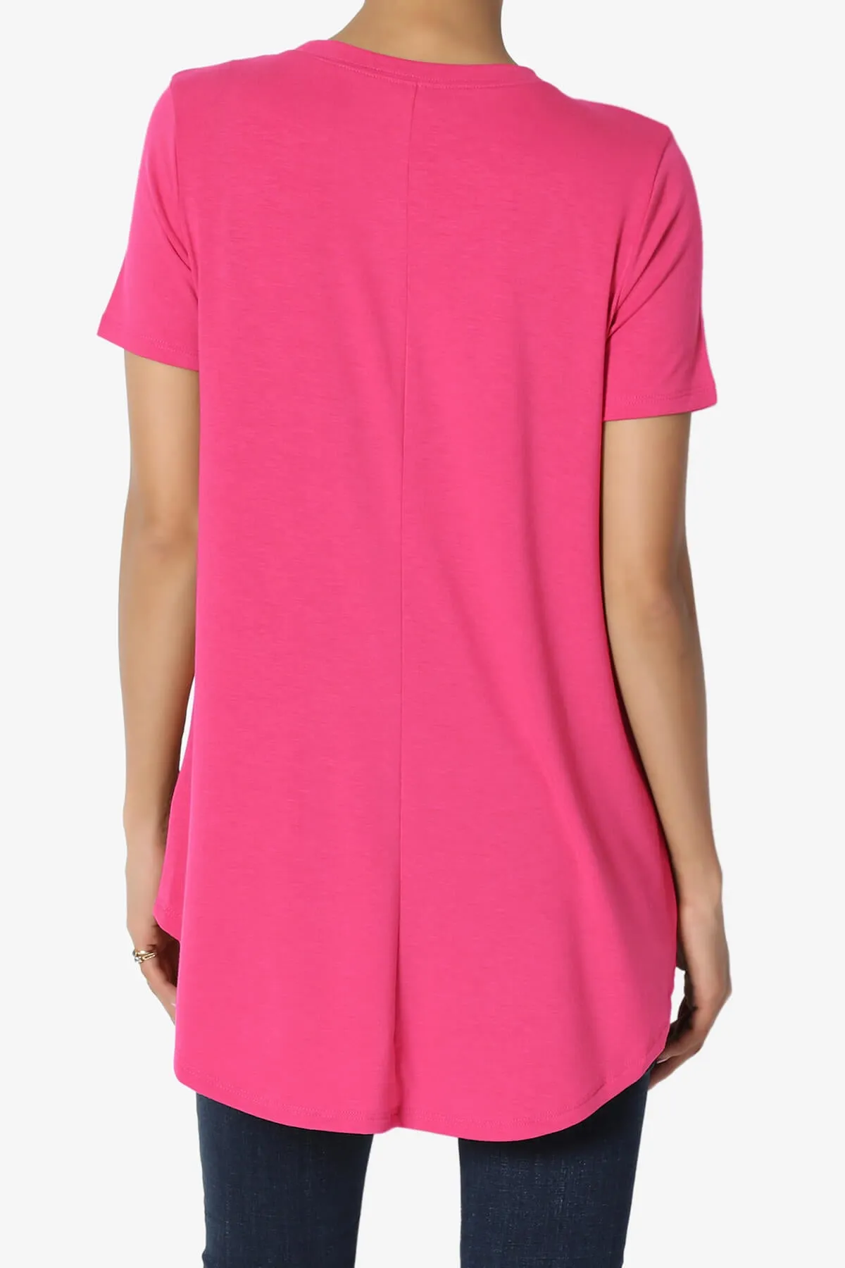 Tristan Essential Short Sleeve Round Hem Top PLUS