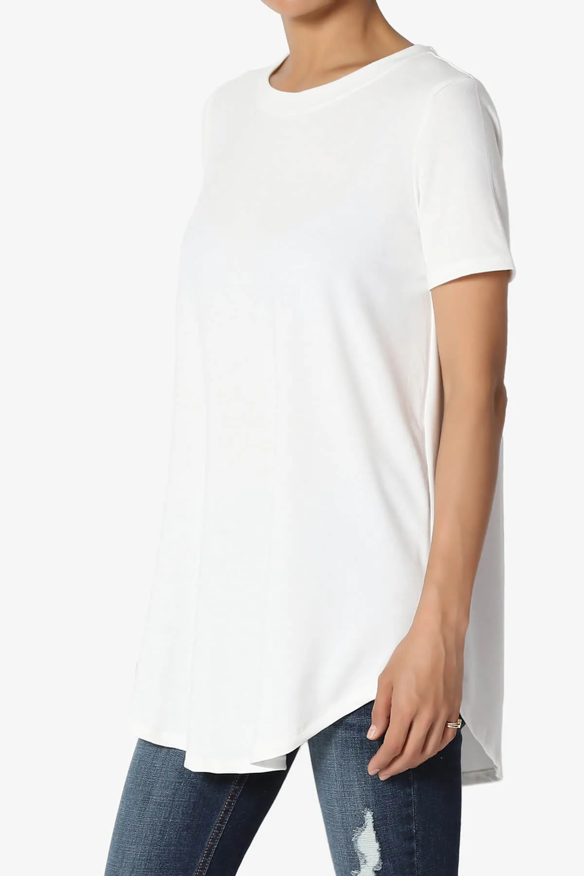 Tristan Essential Short Sleeve Round Hem Top PLUS