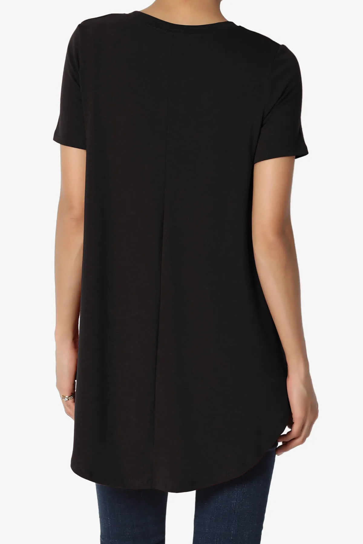 Tristan Essential Short Sleeve Round Hem Top PLUS