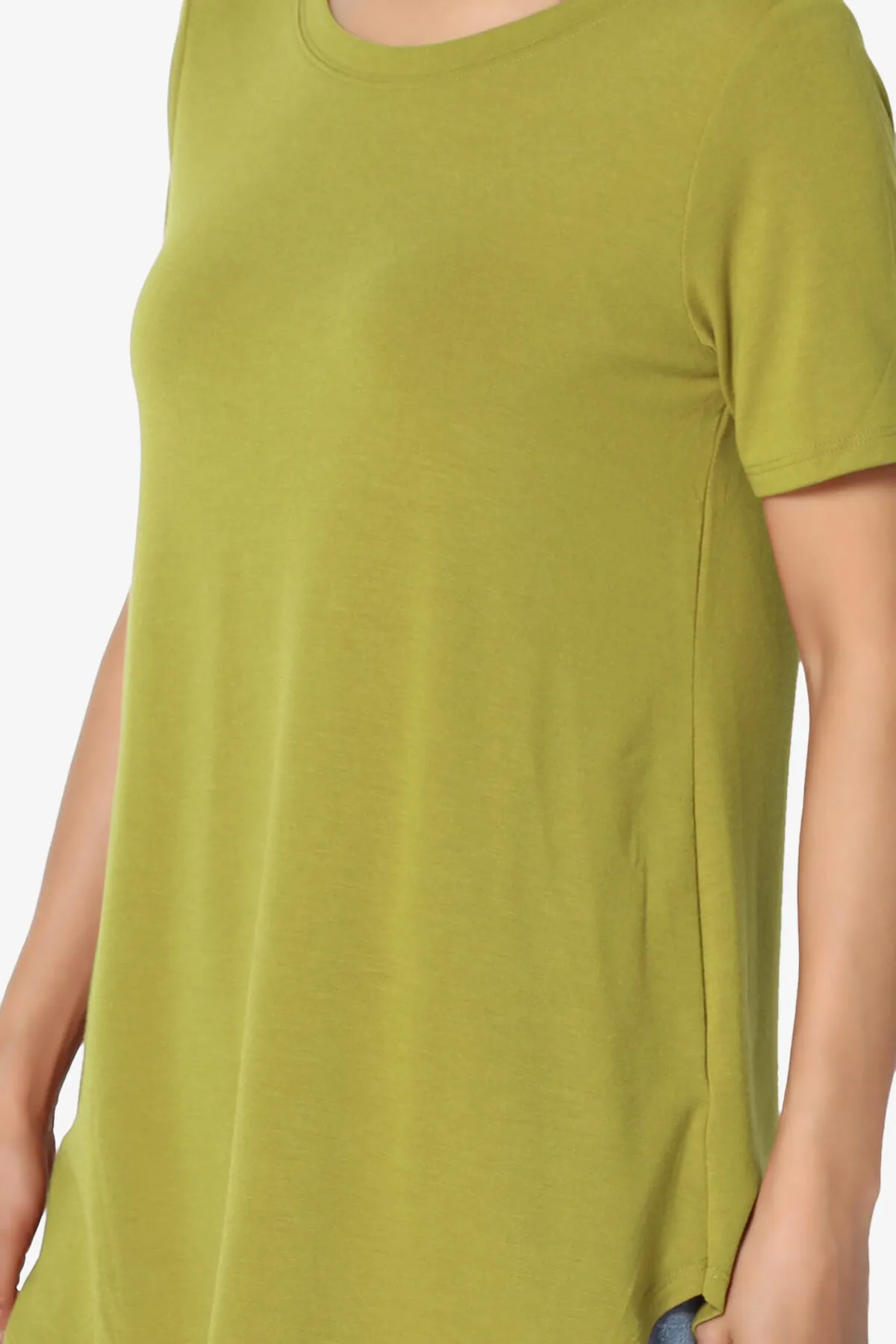 Tristan Essential Short Sleeve Round Hem Top PLUS