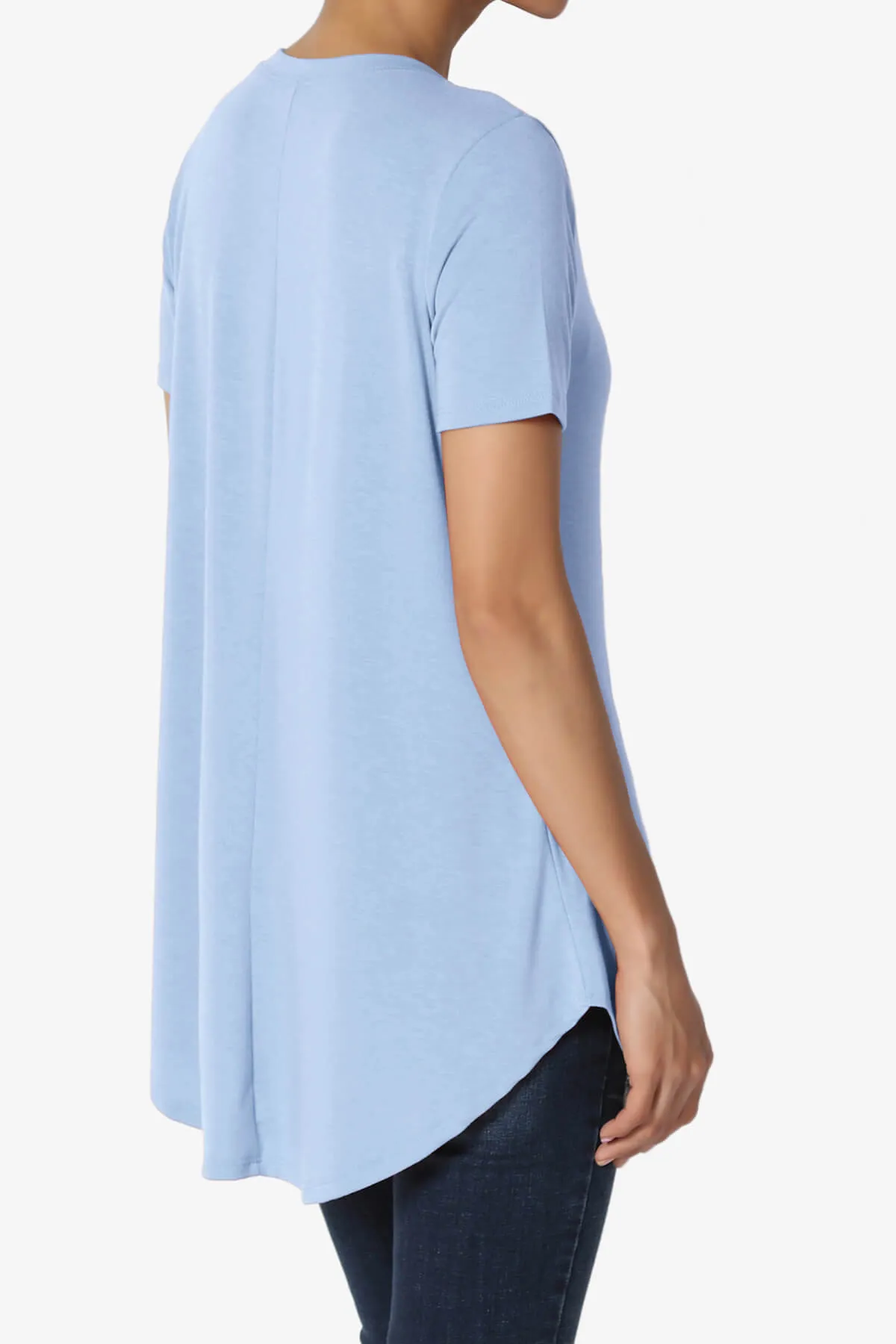 Tristan Essential Short Sleeve Round Hem Top PLUS