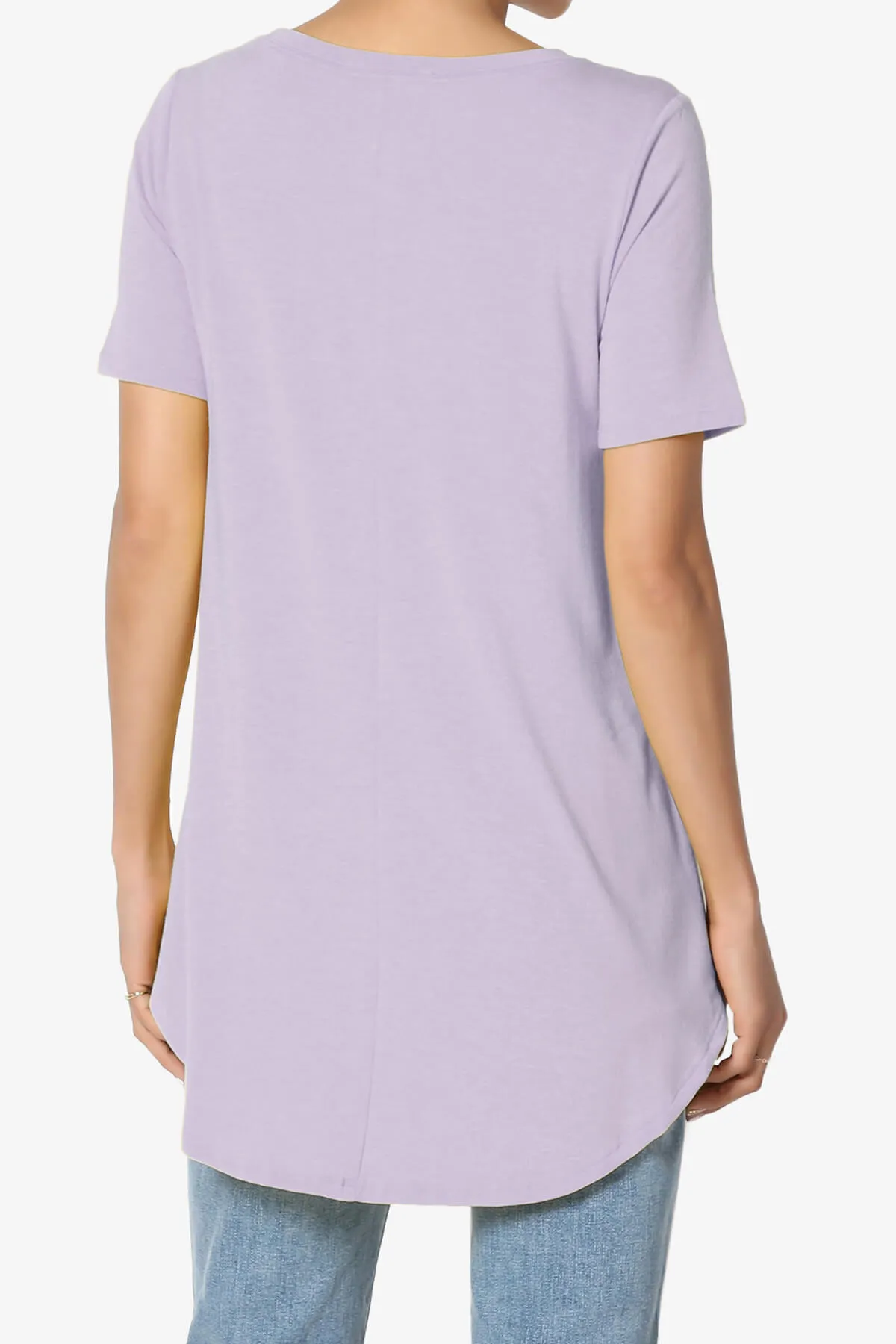 Tristan Essential Short Sleeve Round Hem Top PLUS