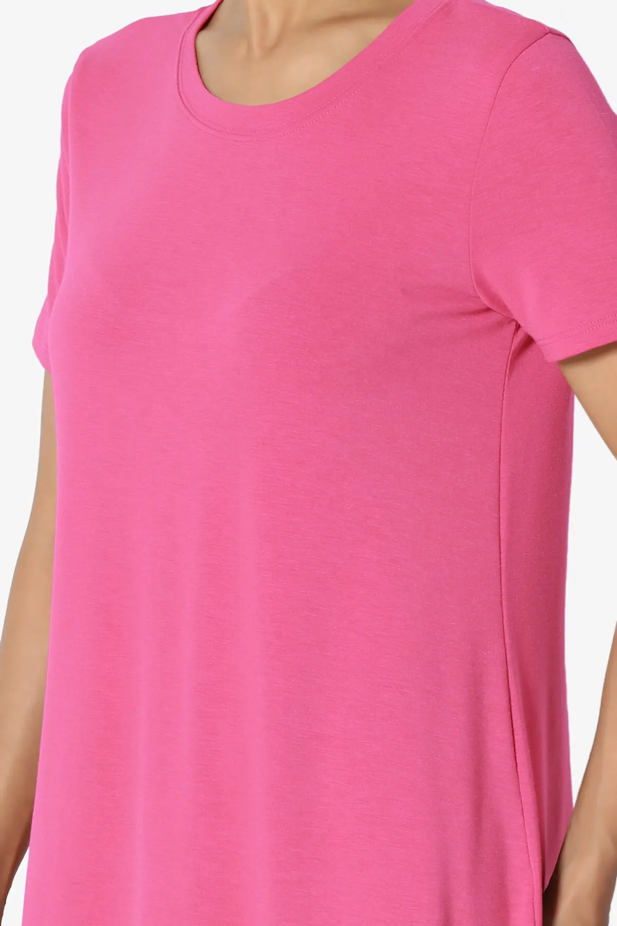 Tristan Essential Short Sleeve Round Hem Top PLUS