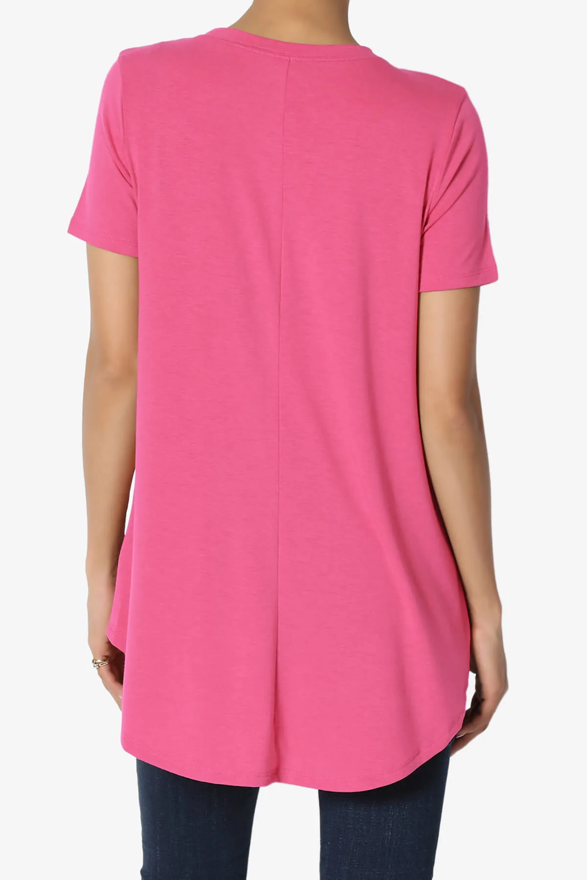 Tristan Essential Short Sleeve Round Hem Top PLUS