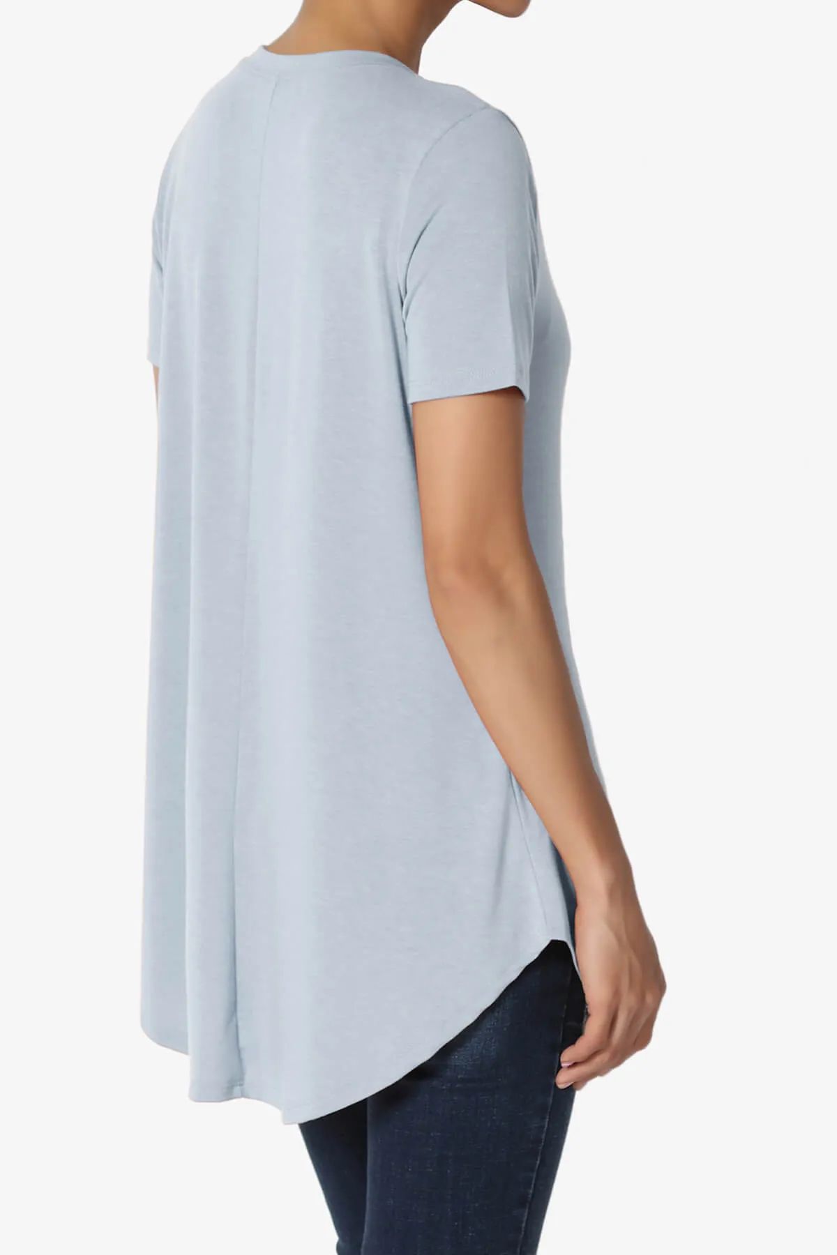 Tristan Essential Short Sleeve Round Hem Top PLUS