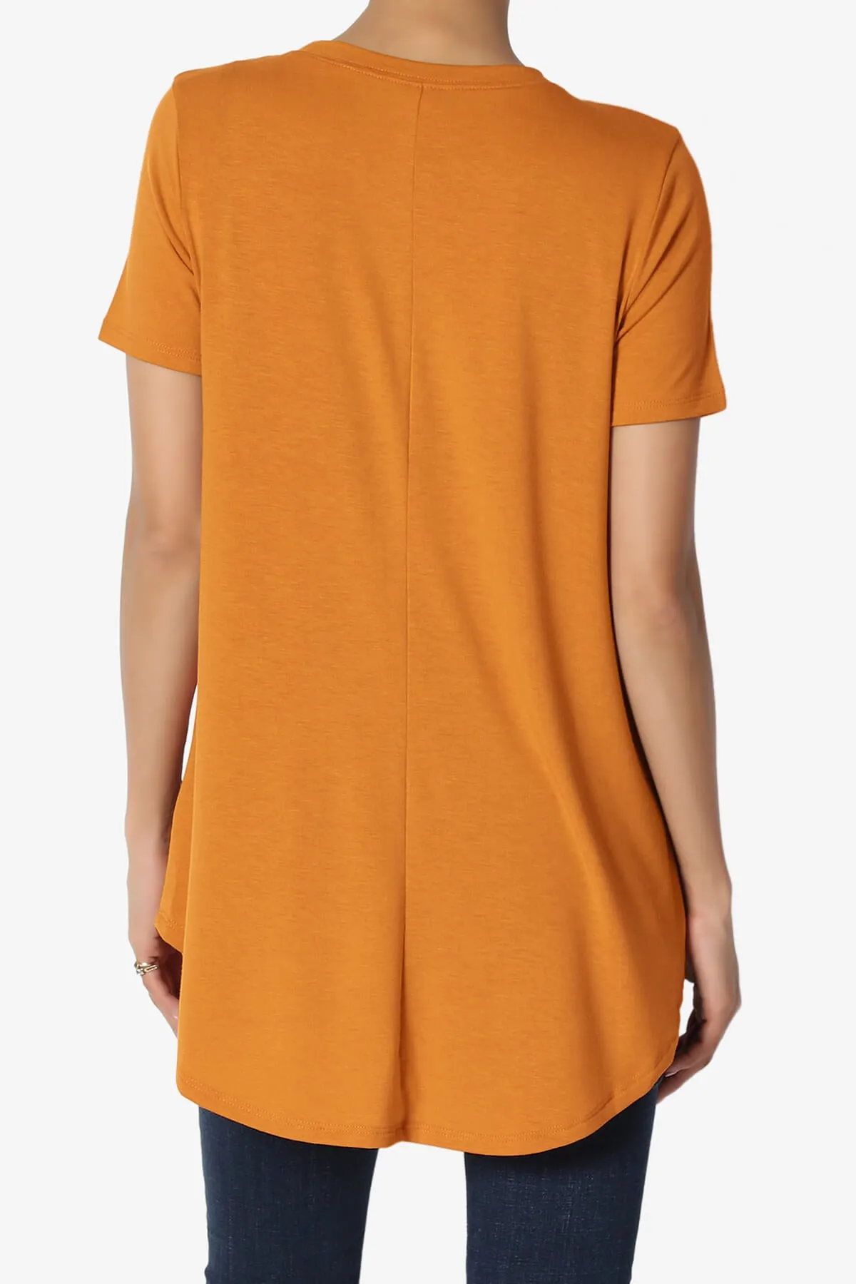 Tristan Essential Short Sleeve Round Hem Top PLUS
