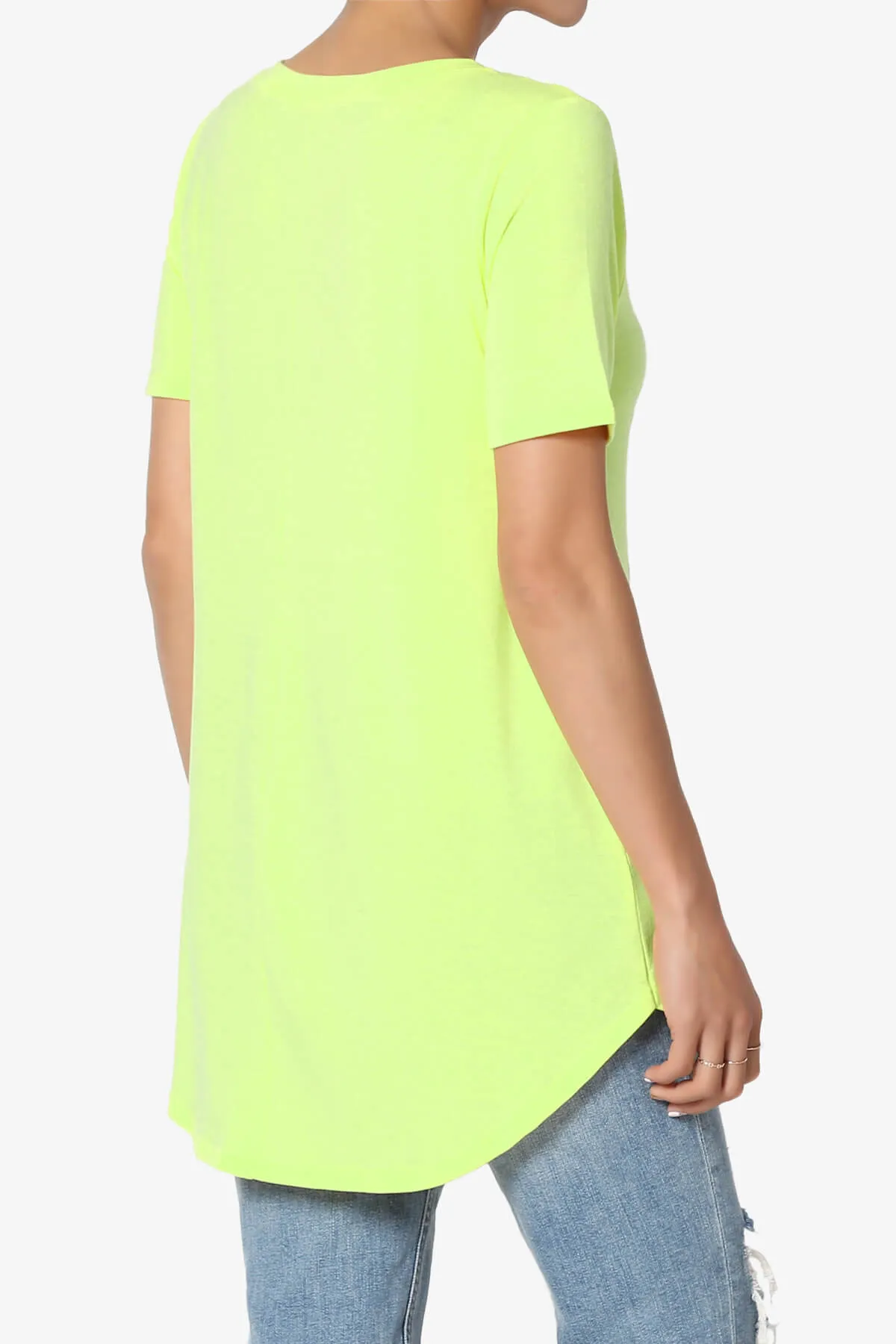 Tristan Essential Short Sleeve Round Hem Top PLUS