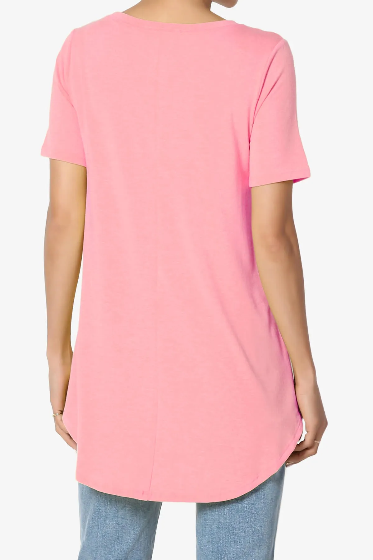 Tristan Essential Short Sleeve Round Hem Top PLUS