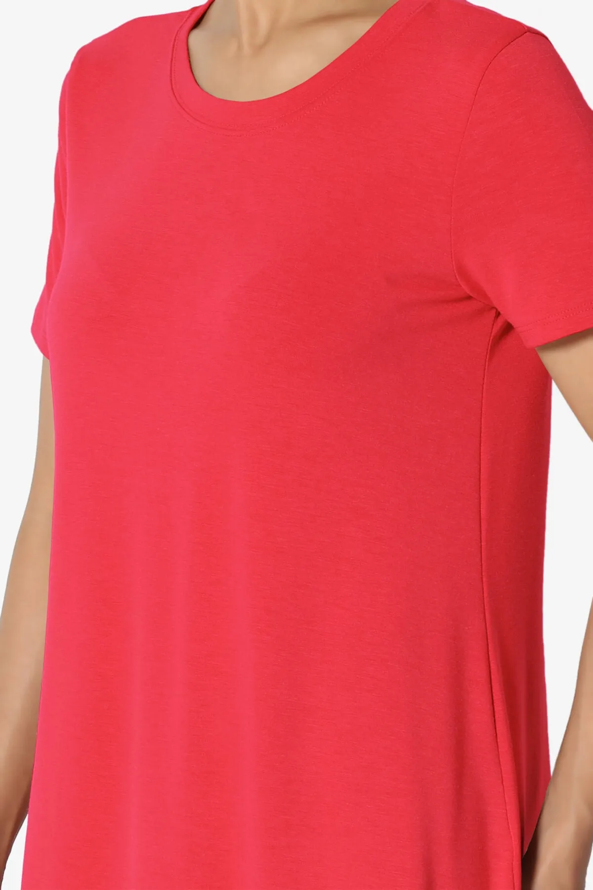 Tristan Essential Short Sleeve Round Hem Top PLUS