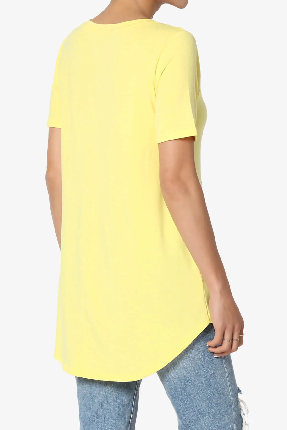 Tristan Essential Short Sleeve Round Hem Top PLUS