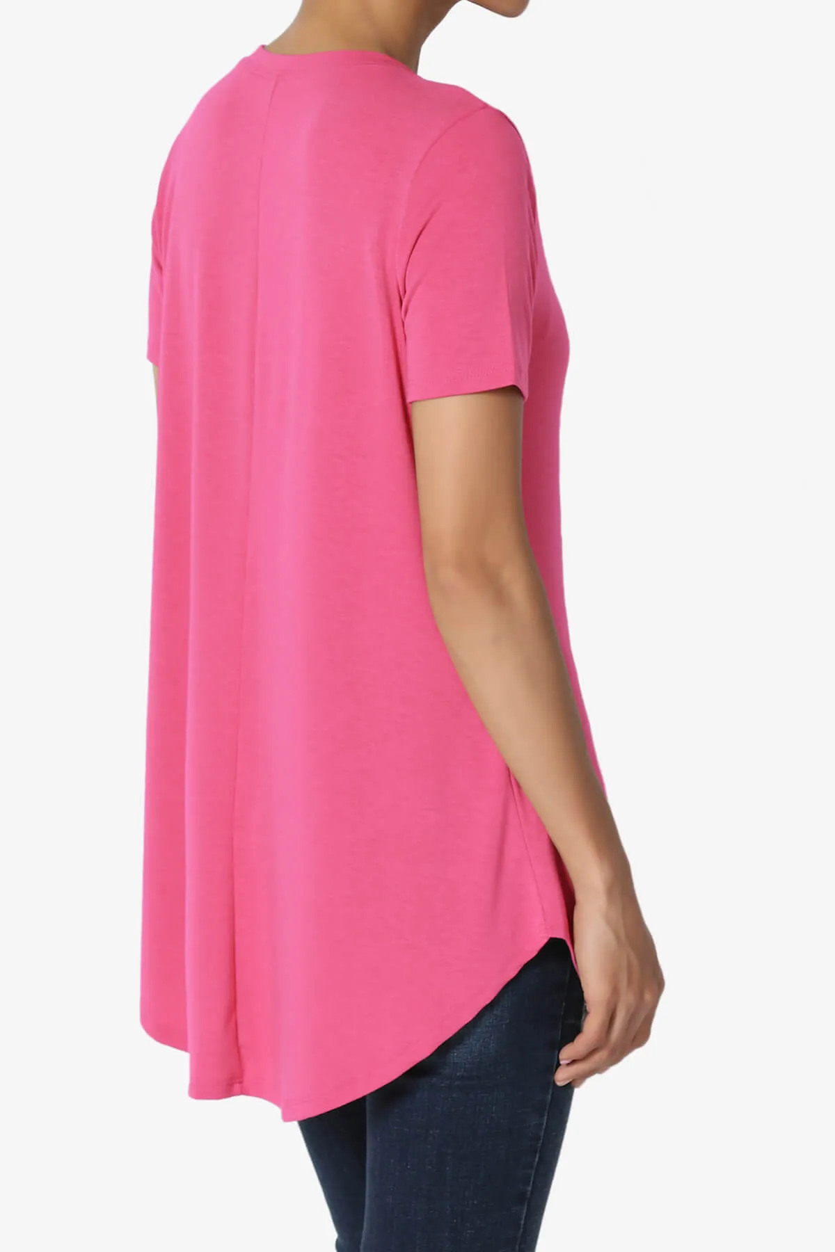 Tristan Essential Short Sleeve Round Hem Top PLUS