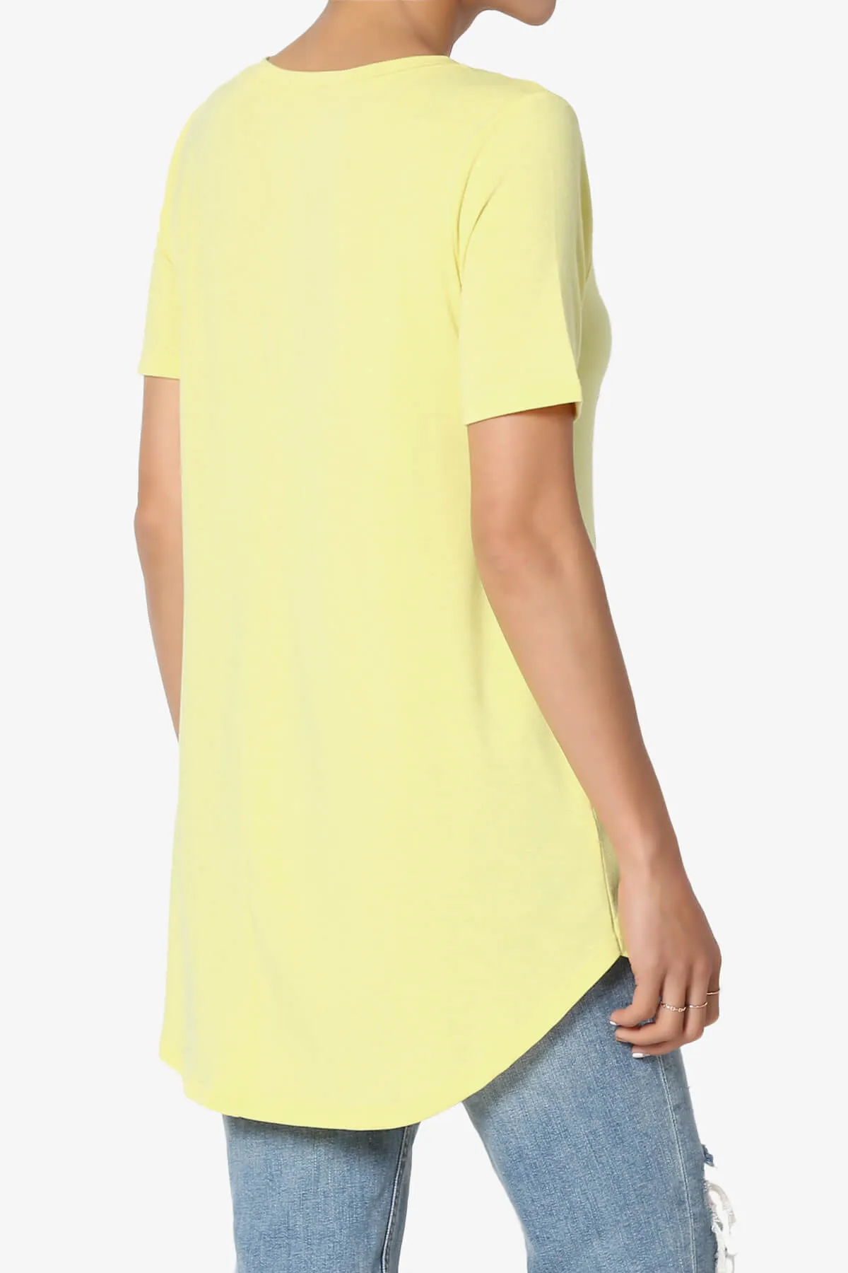 Tristan Essential Short Sleeve Round Hem Top PLUS