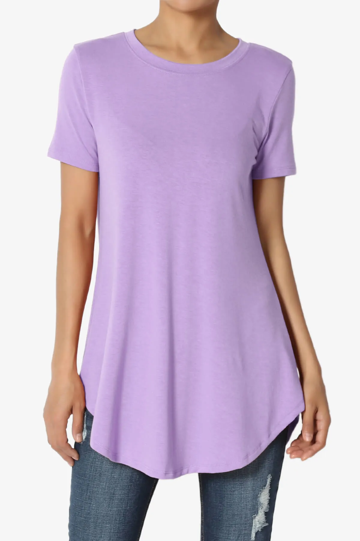 Tristan Essential Short Sleeve Round Hem Top PLUS