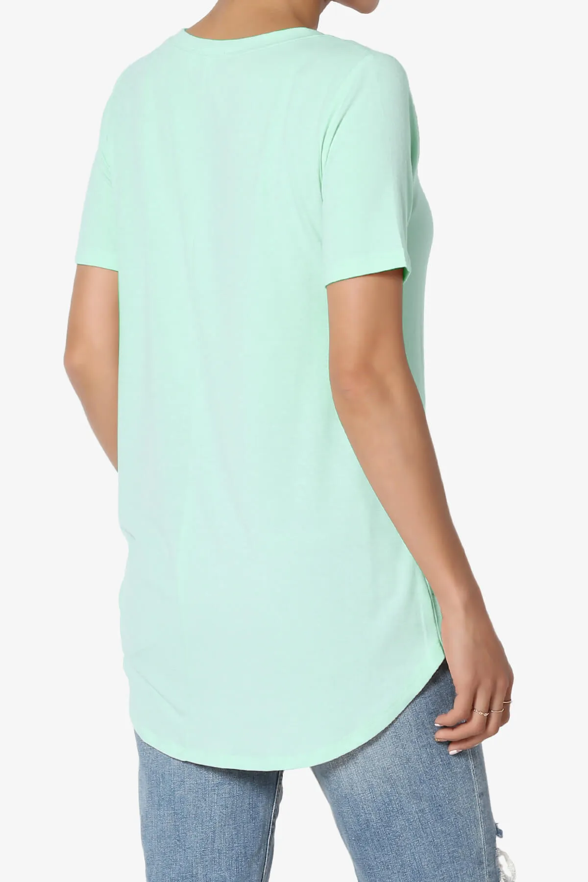 Tristan Essential Short Sleeve Round Hem Top PLUS