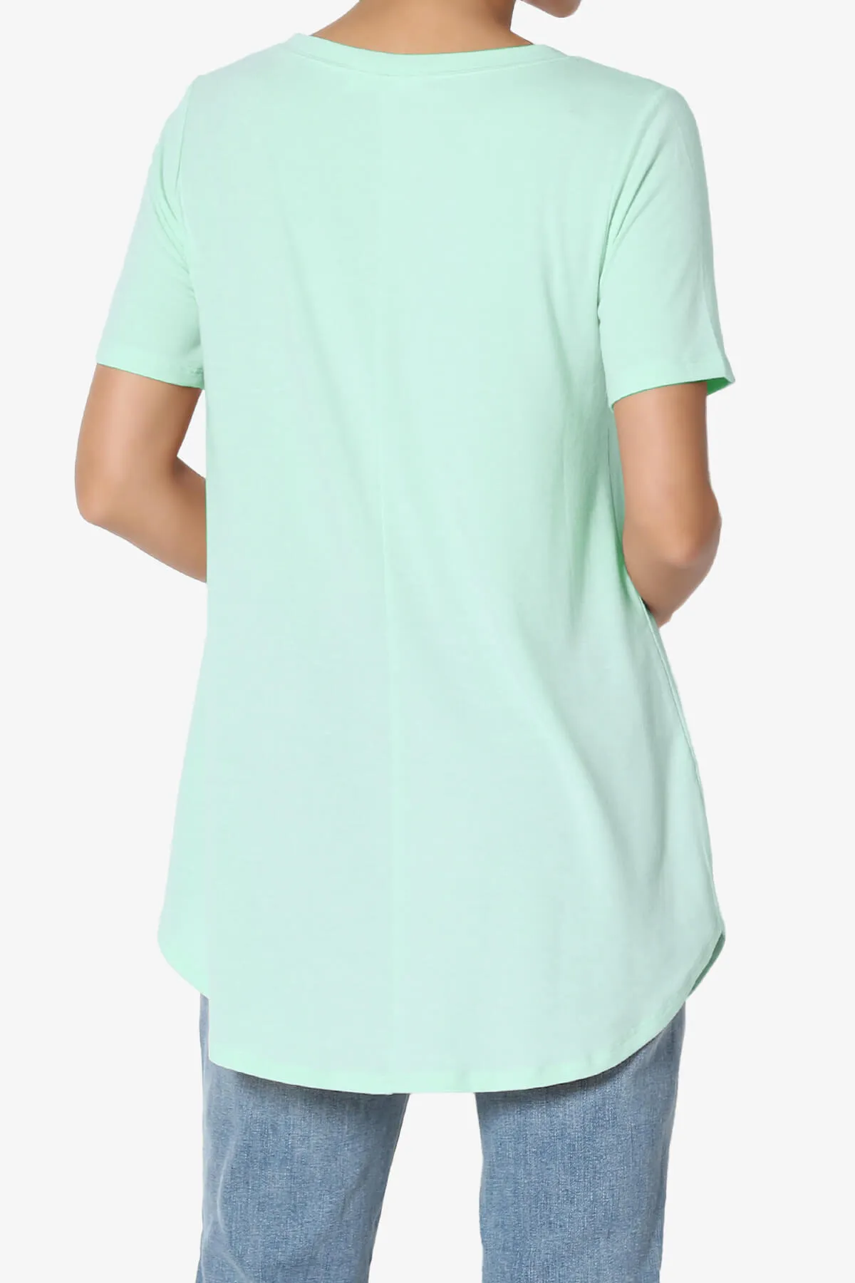 Tristan Essential Short Sleeve Round Hem Top PLUS