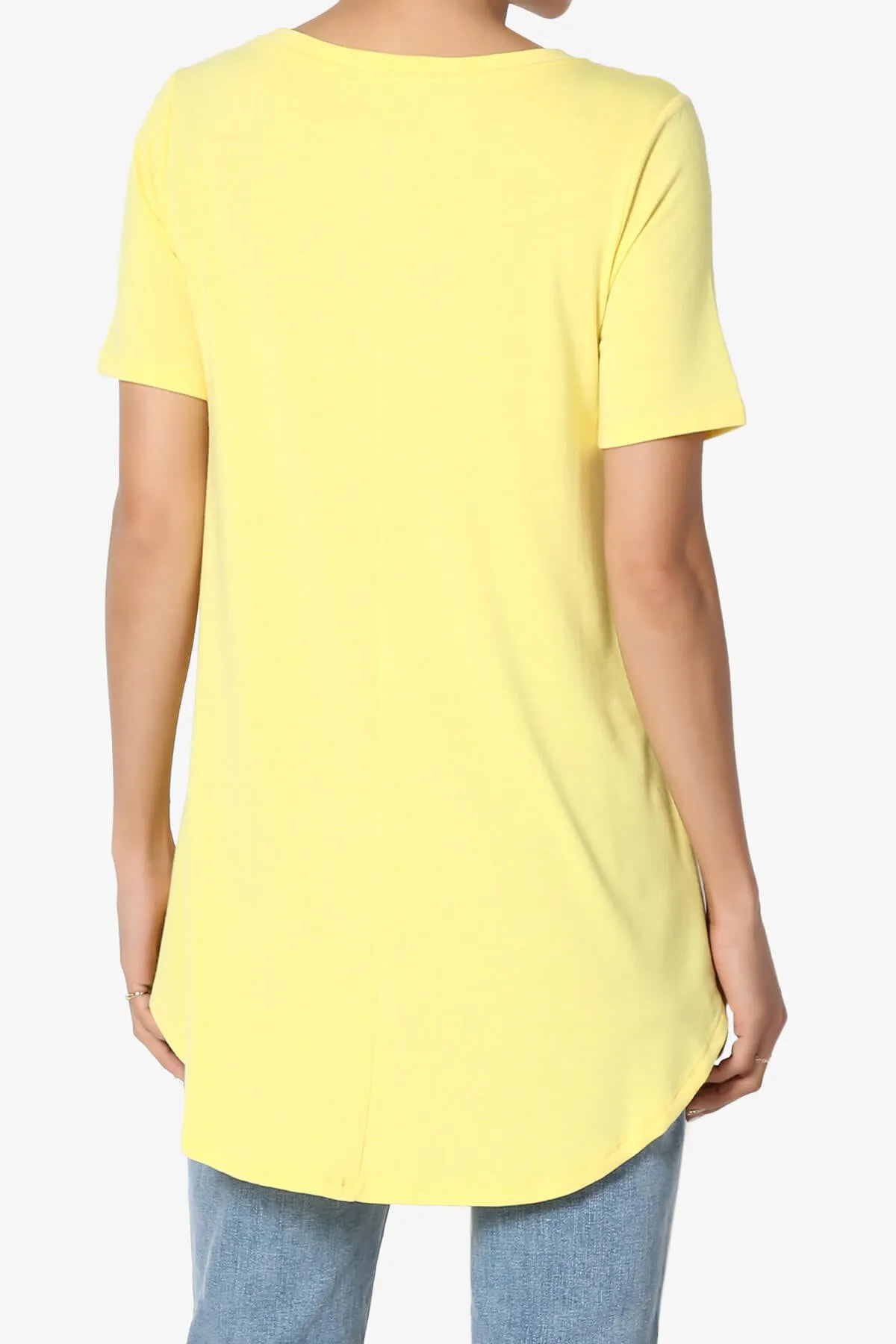Tristan Essential Short Sleeve Round Hem Top PLUS