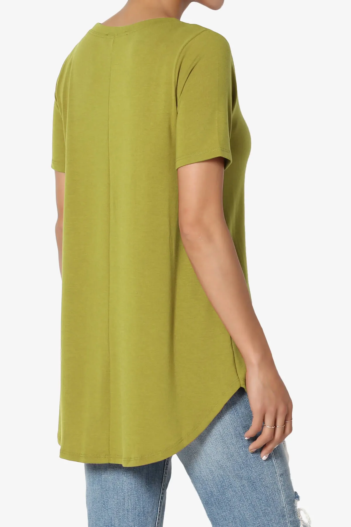 Tristan Essential Short Sleeve Round Hem Top PLUS