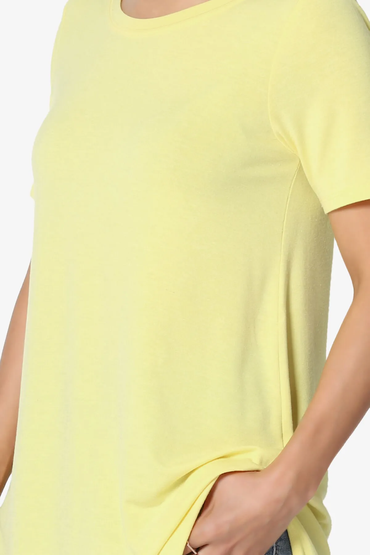 Tristan Essential Short Sleeve Round Hem Top PLUS