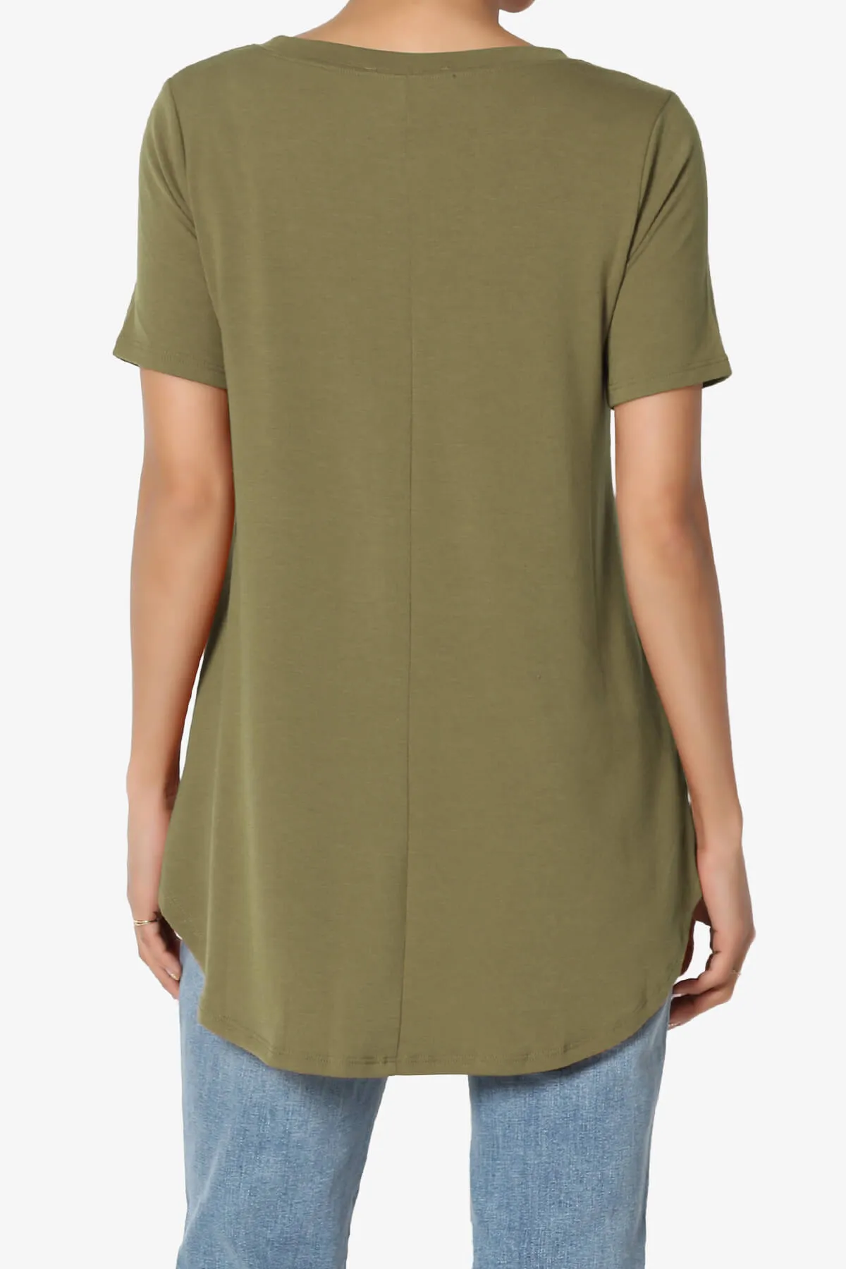 Tristan Essential Short Sleeve Round Hem Top