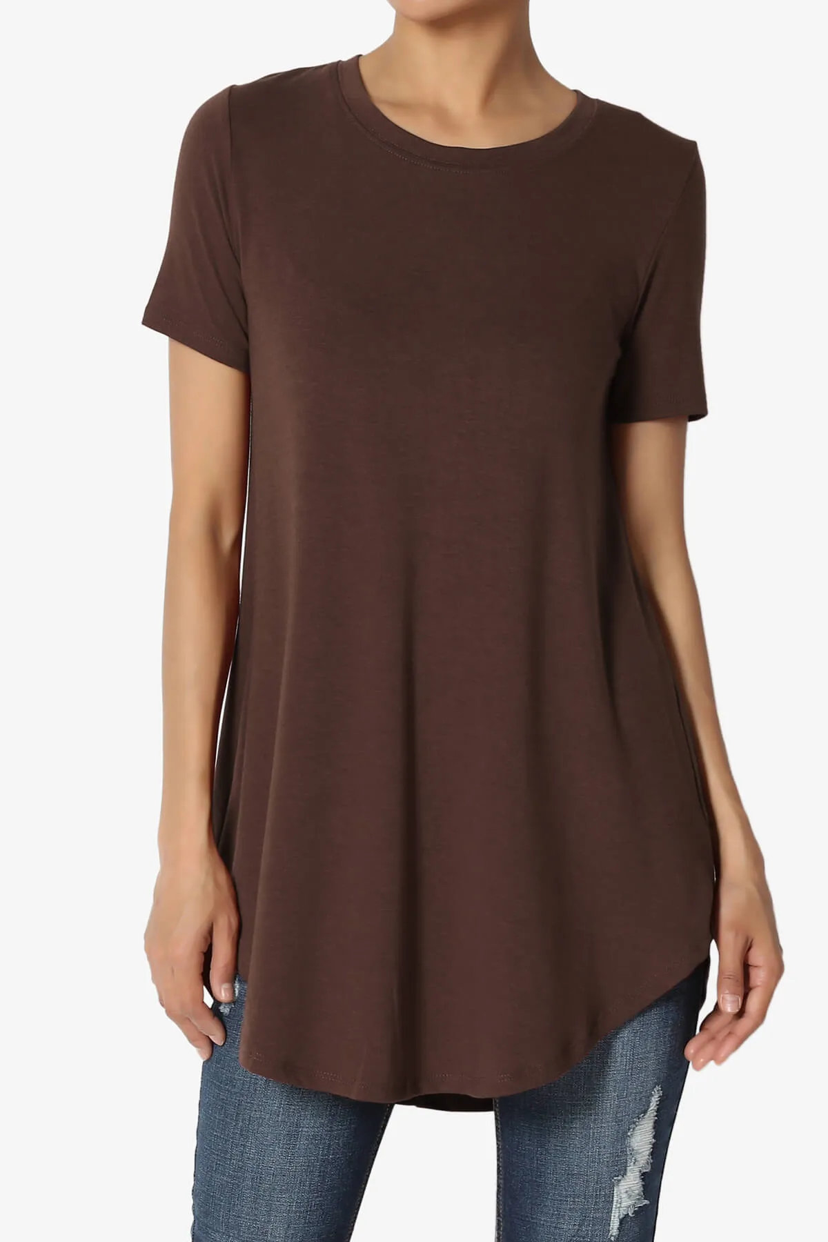 Tristan Essential Short Sleeve Round Hem Top