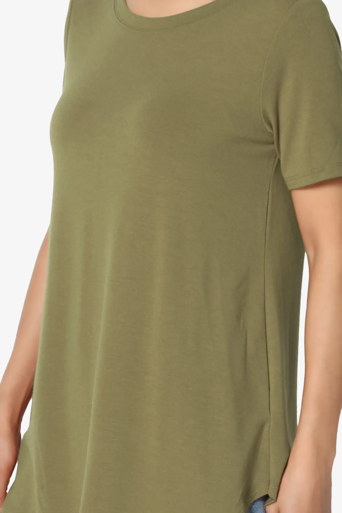 Tristan Essential Short Sleeve Round Hem Top
