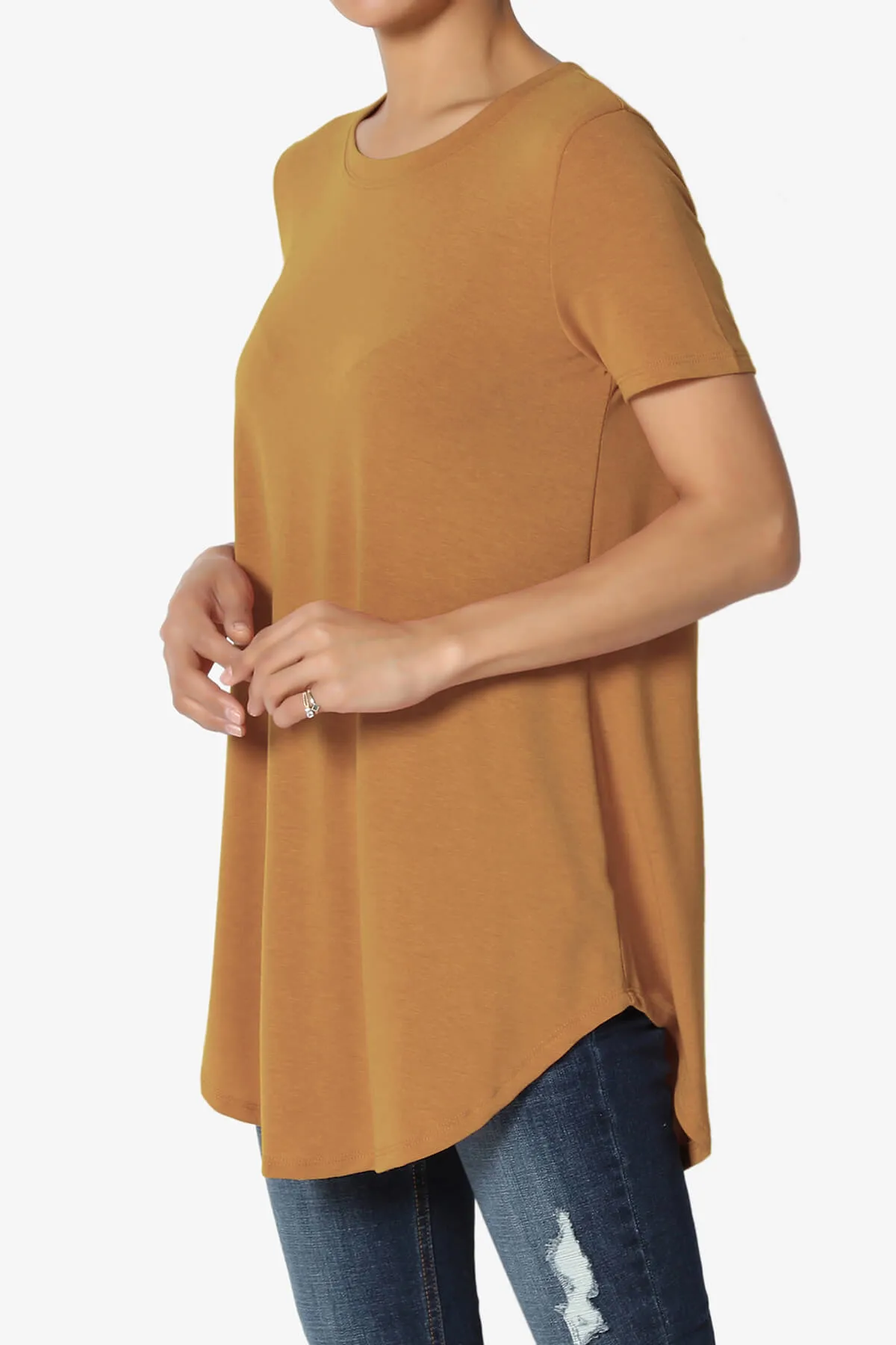 Tristan Essential Short Sleeve Round Hem Top