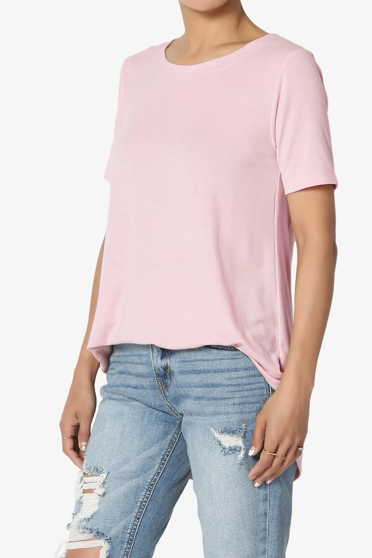 Tristan Essential Short Sleeve Round Hem Top