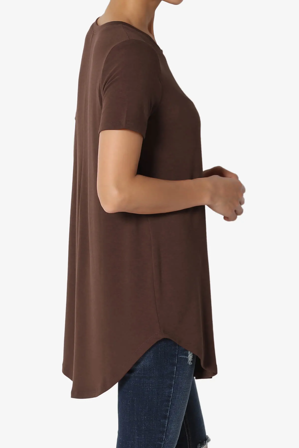 Tristan Essential Short Sleeve Round Hem Top