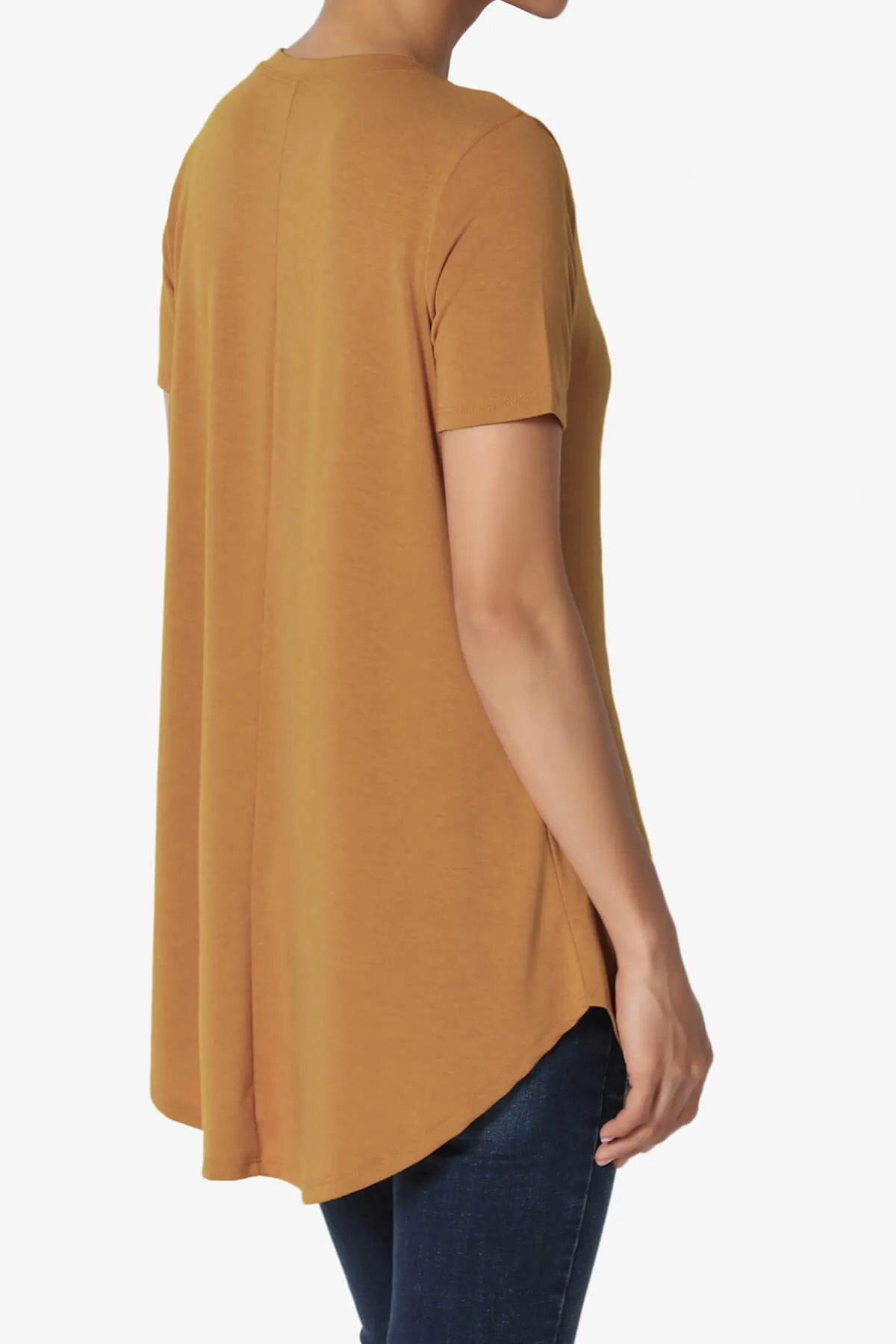 Tristan Essential Short Sleeve Round Hem Top