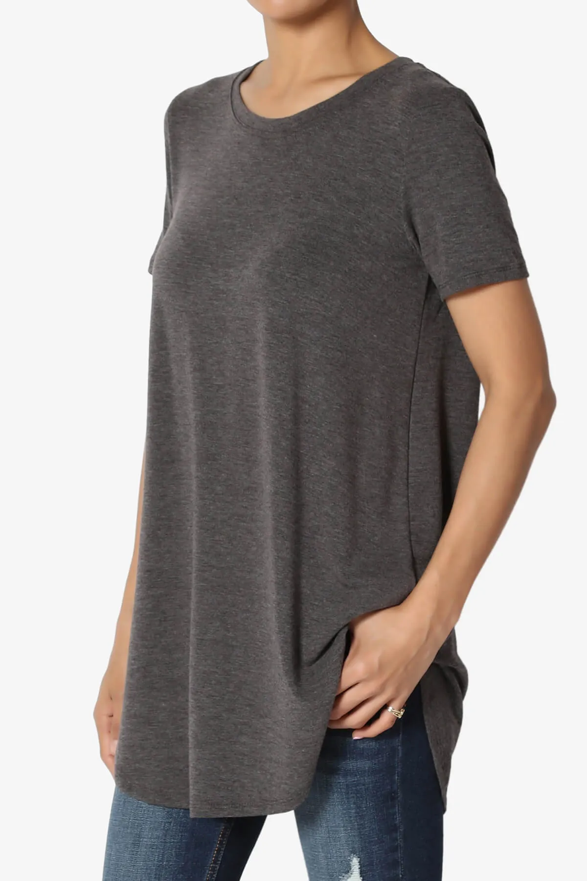 Tristan Essential Short Sleeve Round Hem Top