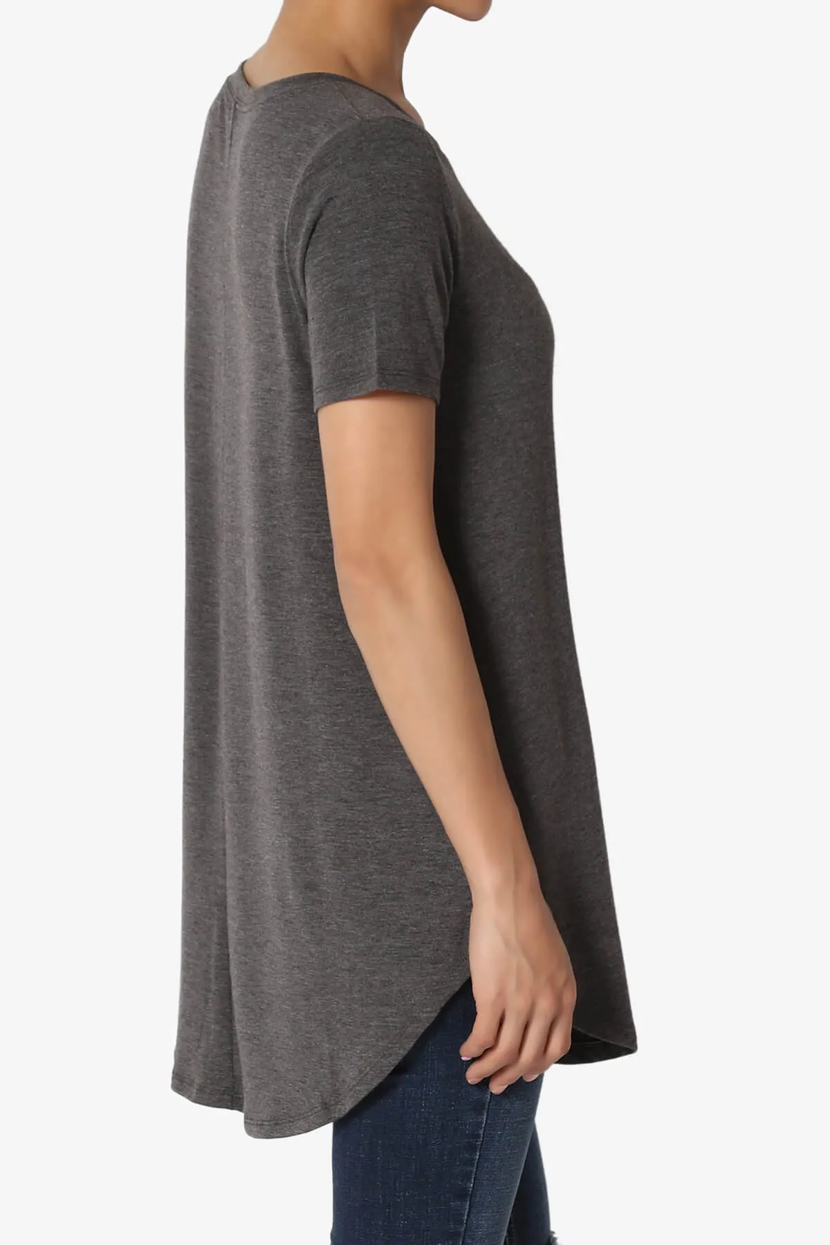 Tristan Essential Short Sleeve Round Hem Top