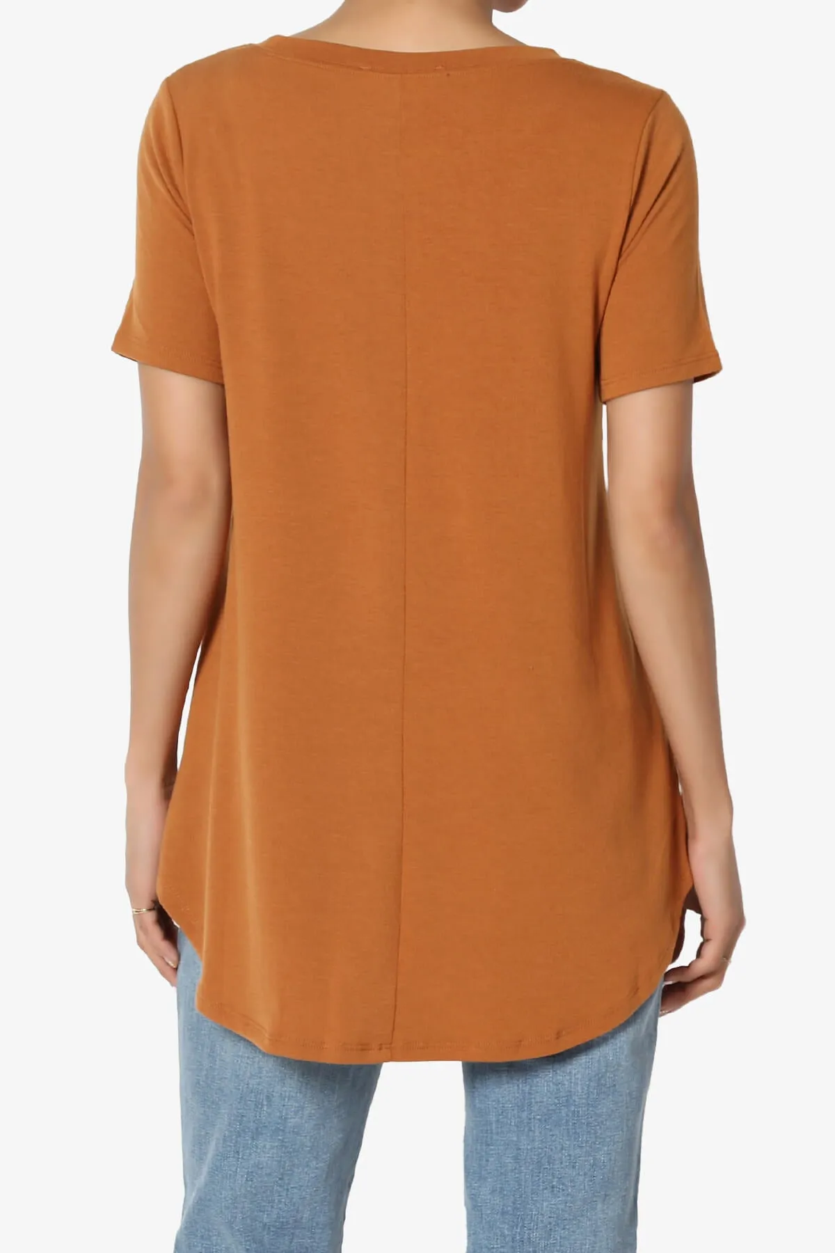 Tristan Essential Short Sleeve Round Hem Top