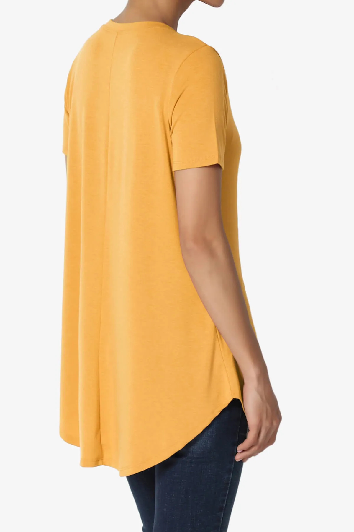 Tristan Essential Short Sleeve Round Hem Top