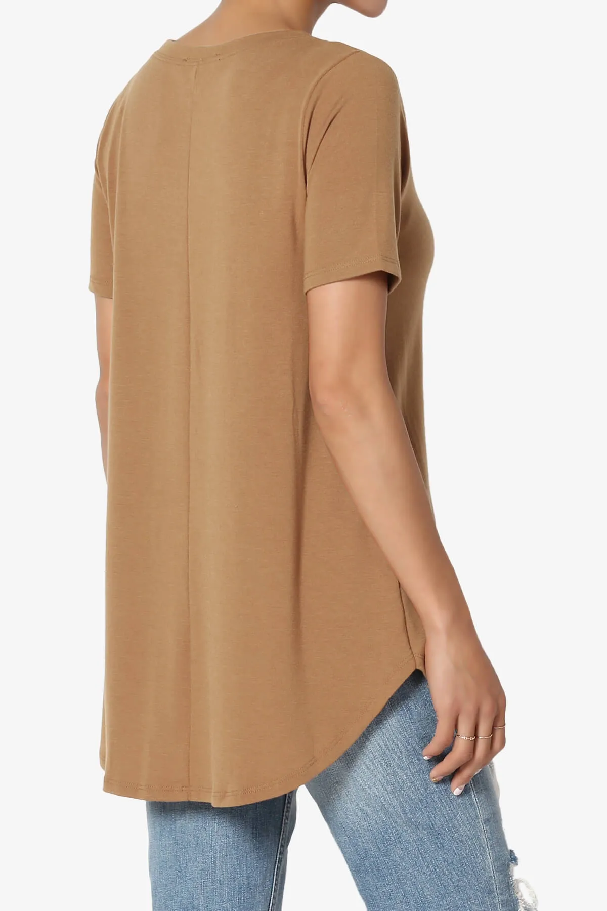 Tristan Essential Short Sleeve Round Hem Top