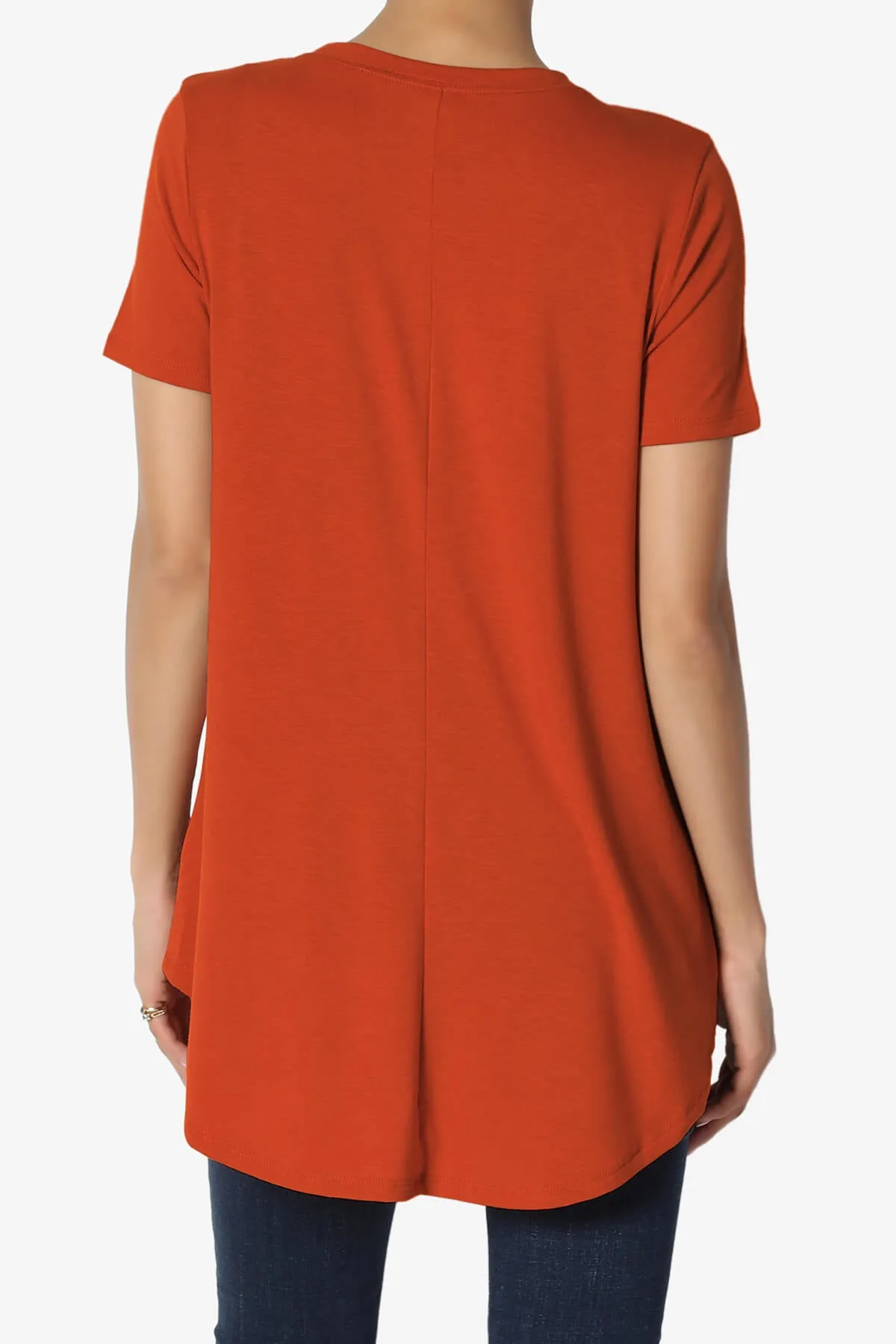 Tristan Essential Short Sleeve Round Hem Top