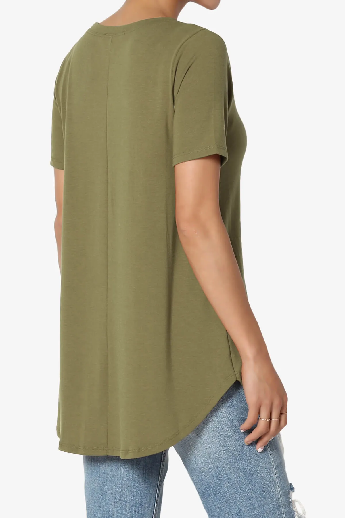 Tristan Essential Short Sleeve Round Hem Top