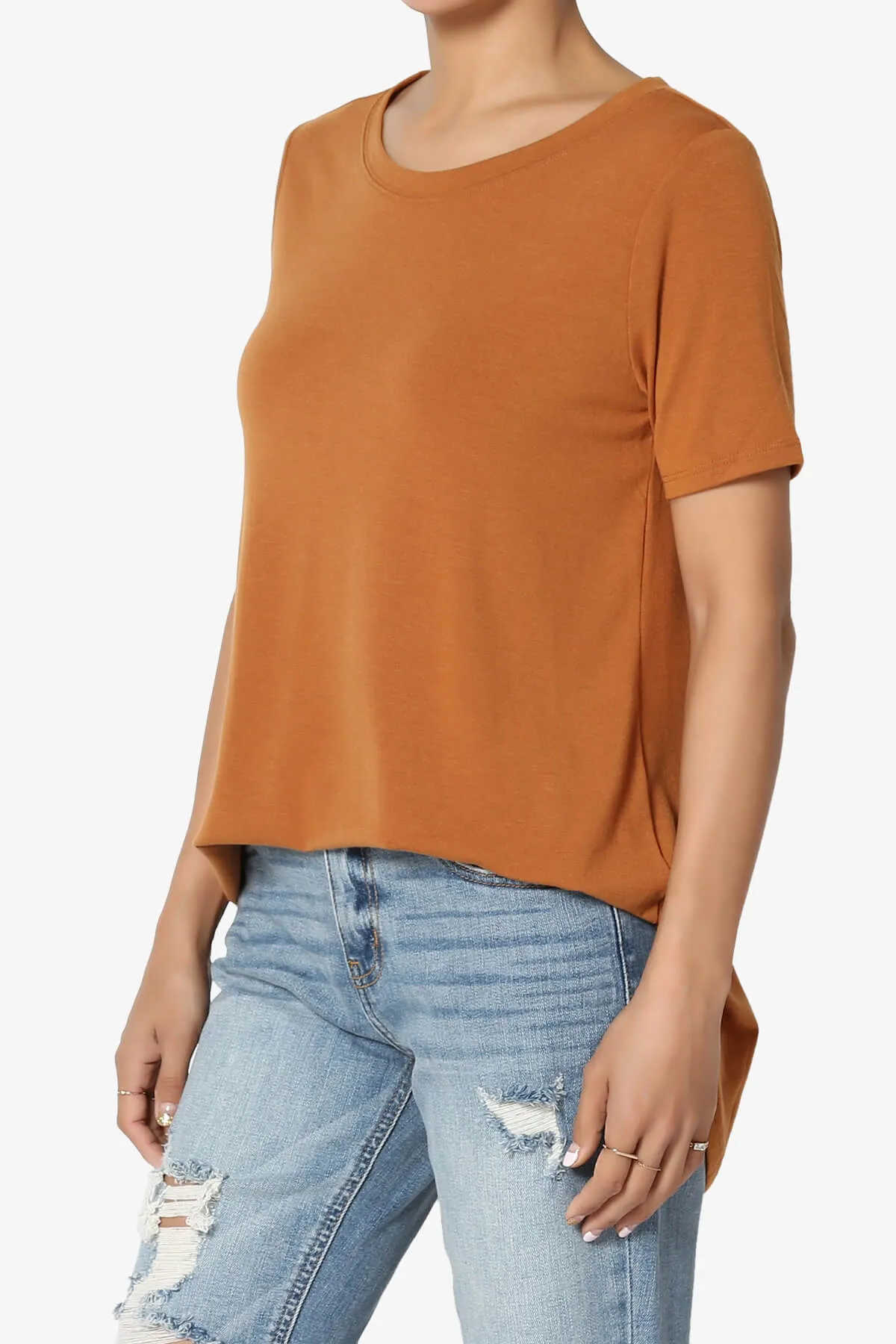 Tristan Essential Short Sleeve Round Hem Top