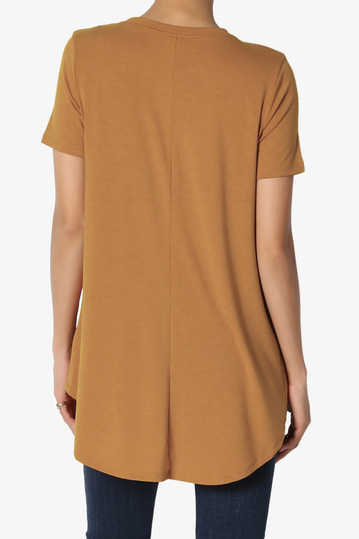 Tristan Essential Short Sleeve Round Hem Top