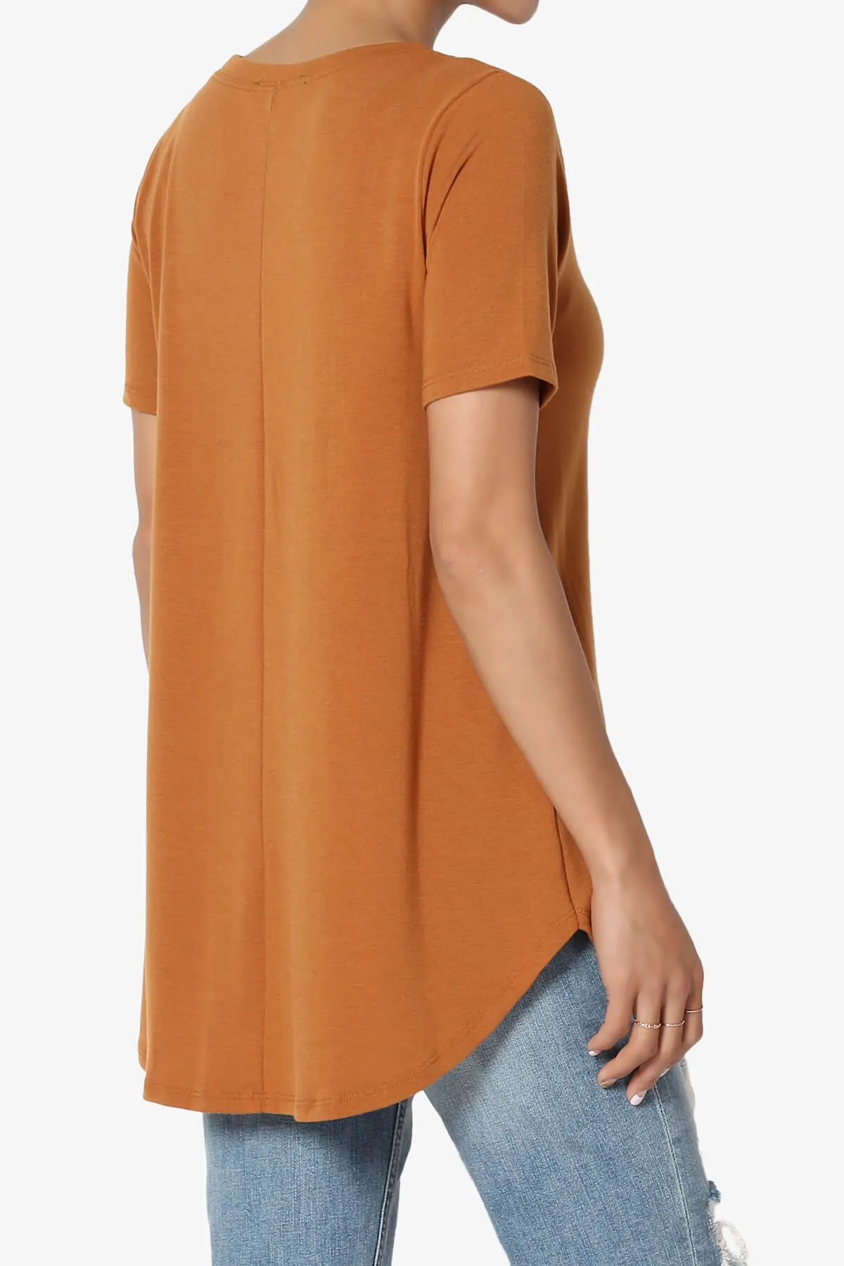 Tristan Essential Short Sleeve Round Hem Top