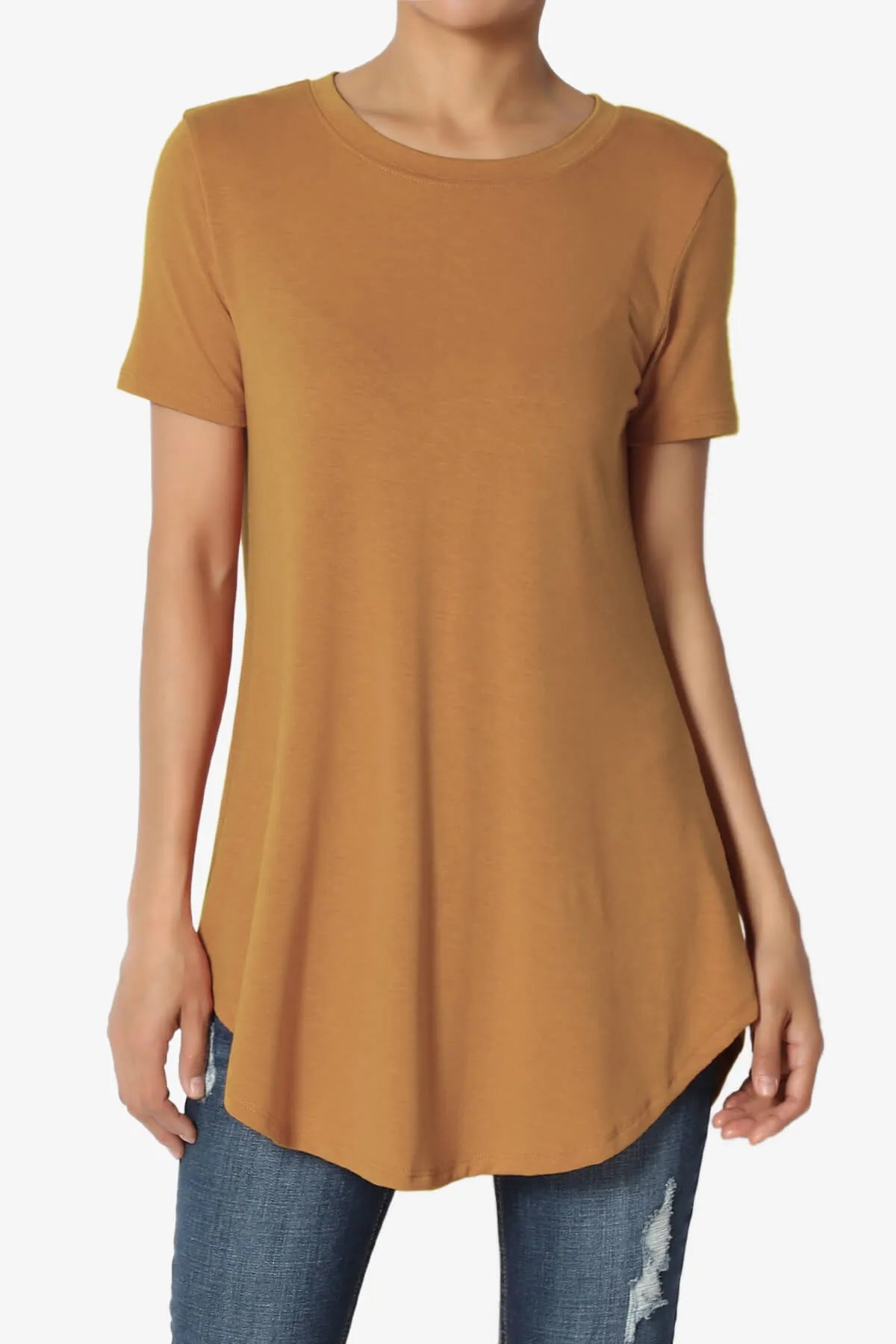 Tristan Essential Short Sleeve Round Hem Top
