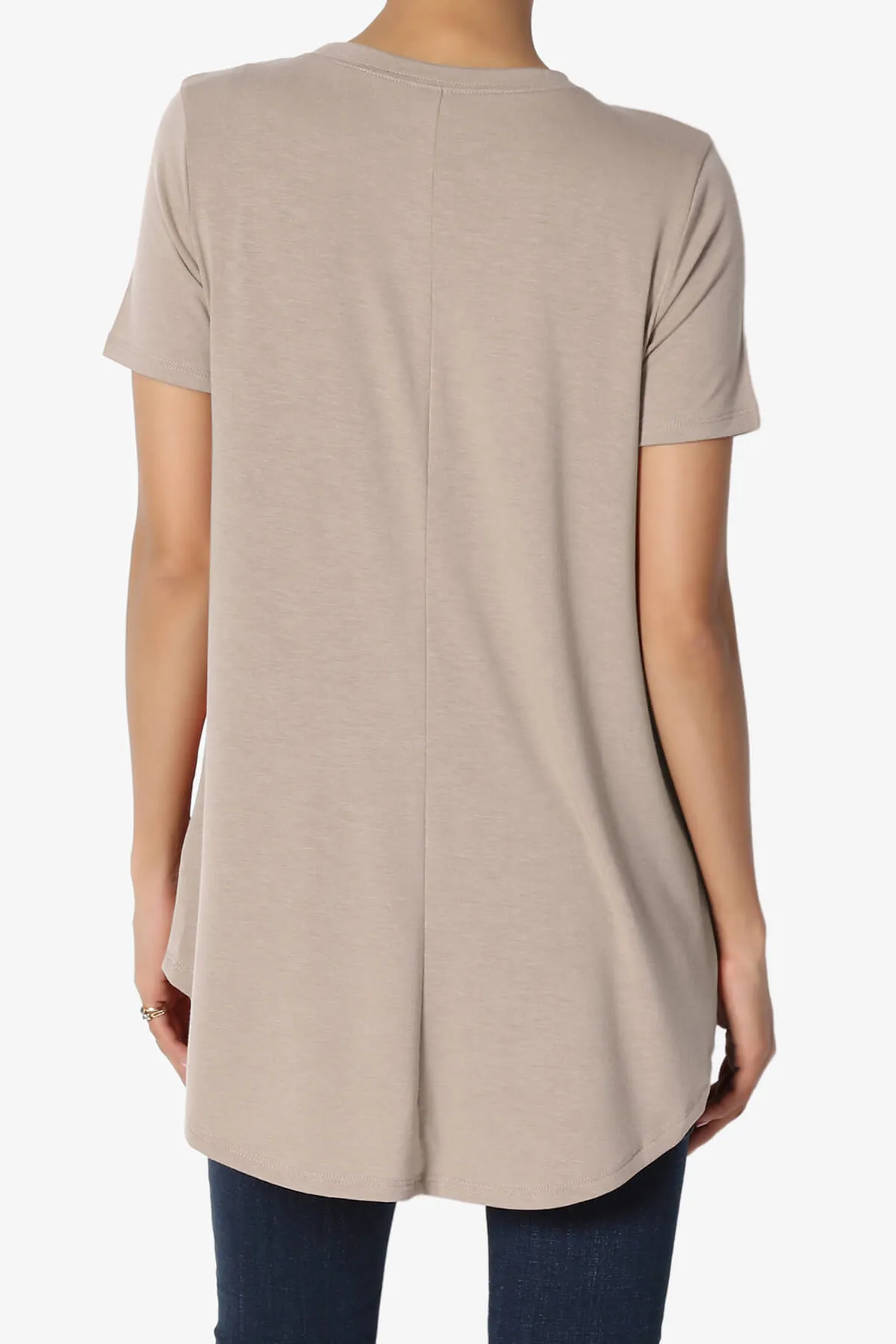 Tristan Essential Short Sleeve Round Hem Top