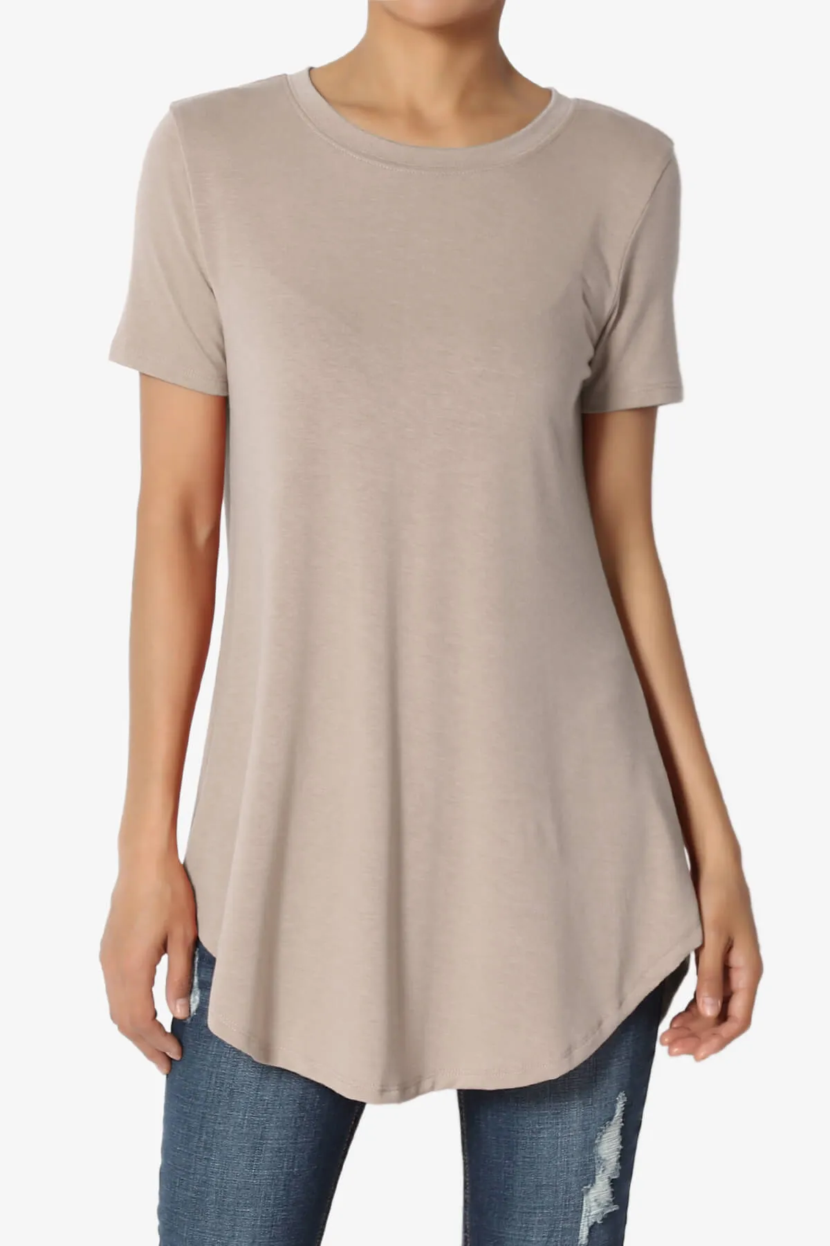 Tristan Essential Short Sleeve Round Hem Top