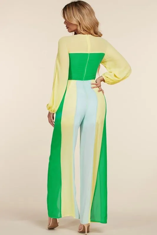 U-RING KEYHOLE MUILIT COLOR JUMPSUIT