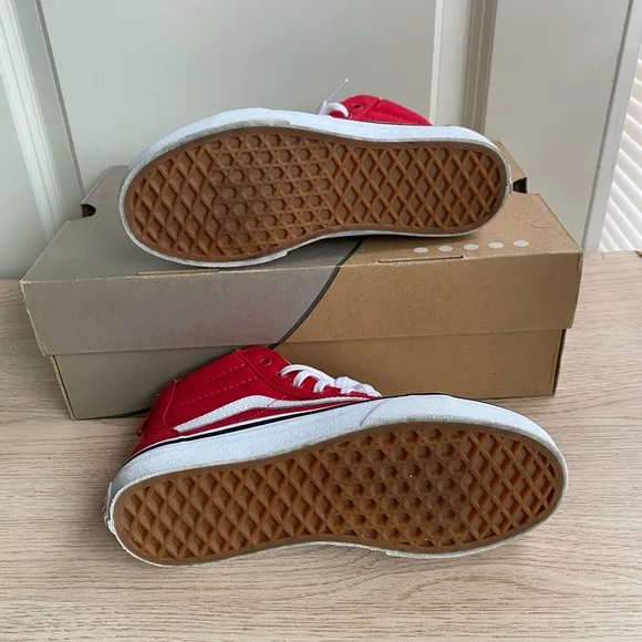 Vans Old Skool Hi Top Red/White Sneakers - SZ 3 Y