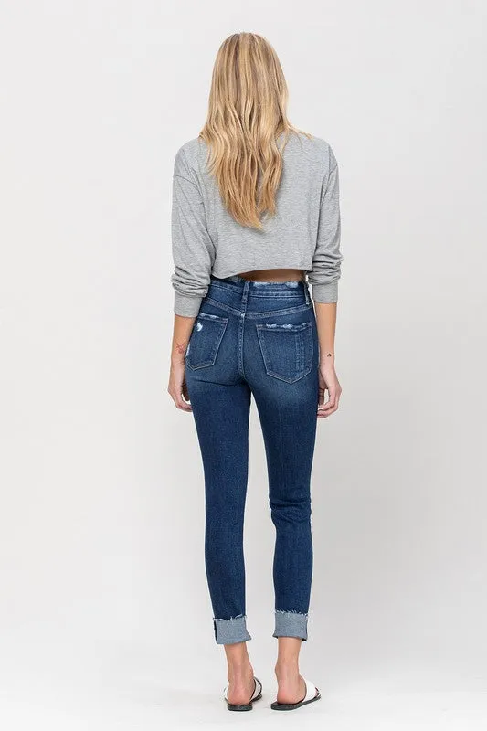 VERVET by Flying Monkey High Rise Distressed Clean Cut Crop Skinny Jeans