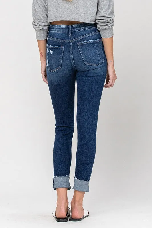 VERVET by Flying Monkey High Rise Distressed Clean Cut Crop Skinny Jeans