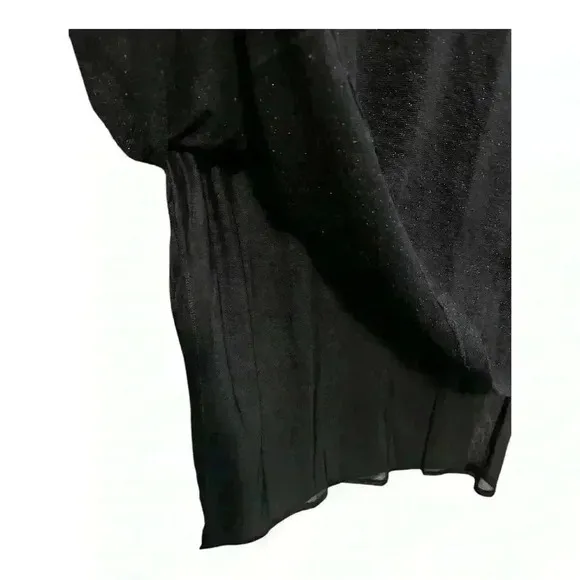 Vintage Domina Sleeveless‎ Black Sweater Dress with Velvet Trim and Slip