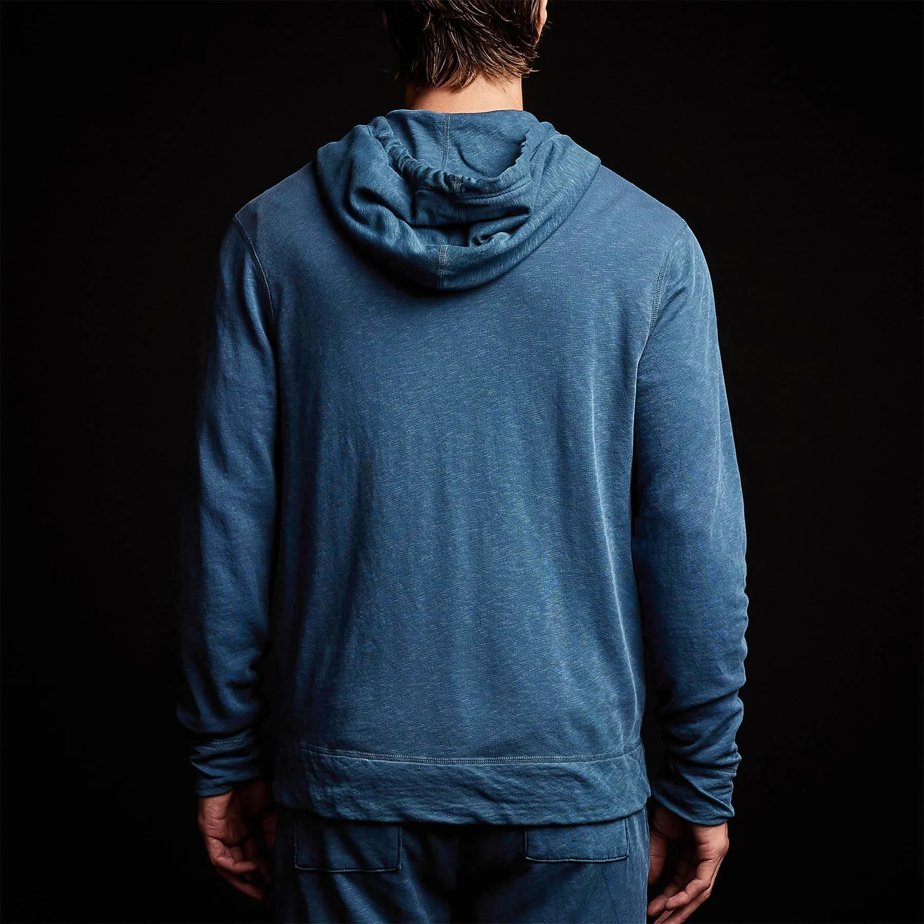 Vintage French Terry Zip Up Hoodie - Lake Pigment