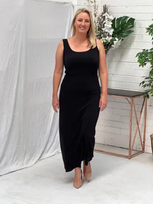 Voss Black Stretchy Jersey Dress