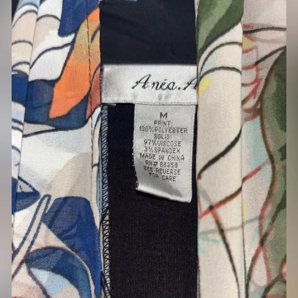 VTG Aris.A Multicolor Leaves Artsy Kimono Open S/L Cardigan Sz M Boho Lagenlook